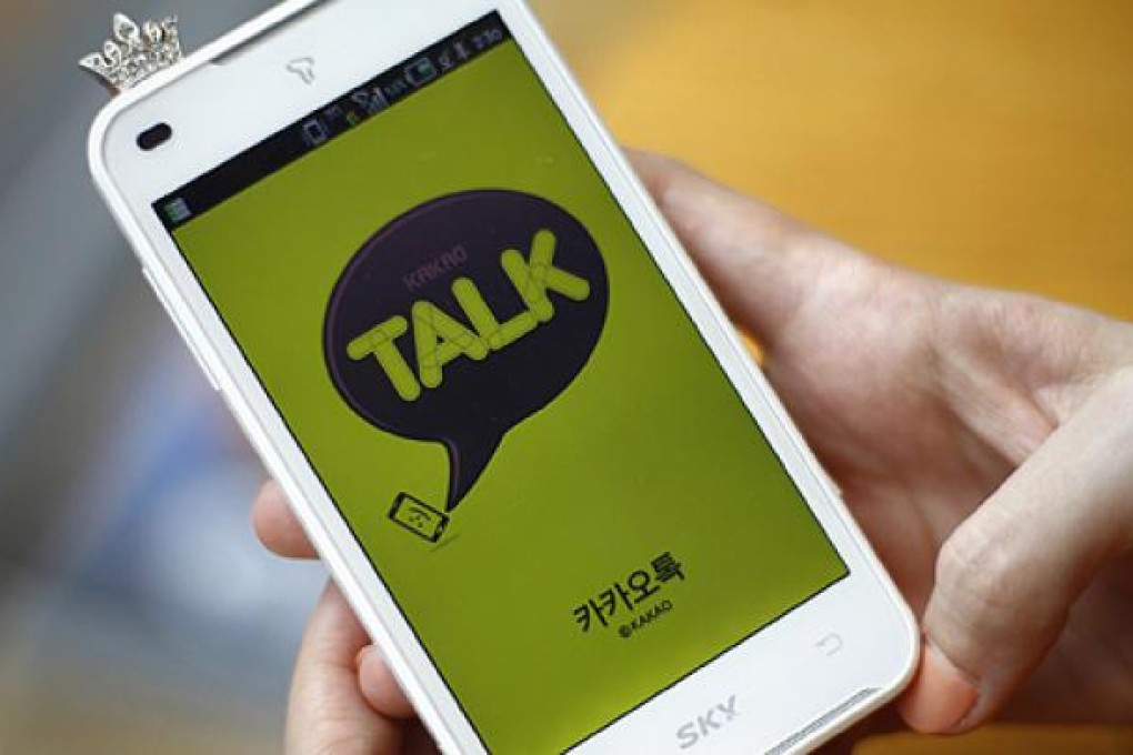 Kakao, a free messaging app popular in South Korea, and other internet-based messaging services are bypassing SMS gateways. Photo: AP