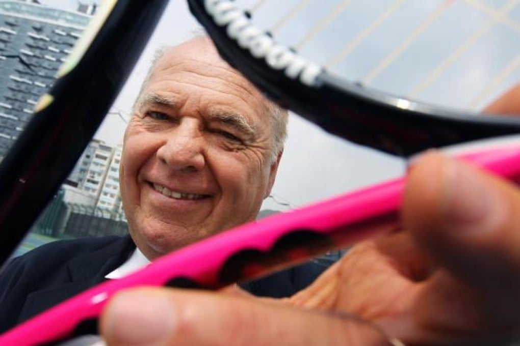 Peter Burwash at the Aberdeen Marina Club. The former tennis star and CEO of the world's largest tennis-management company was in Hong Kong this week as part of a whirlwind Asian tour. Photo: May Tse