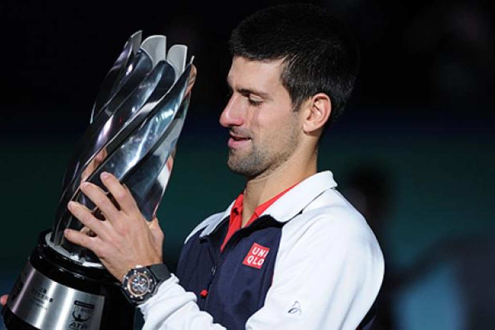Novak Djokovic of Serbia beats Andy Murray in the Shanghai Masters final on Sunday. Photo: AFP