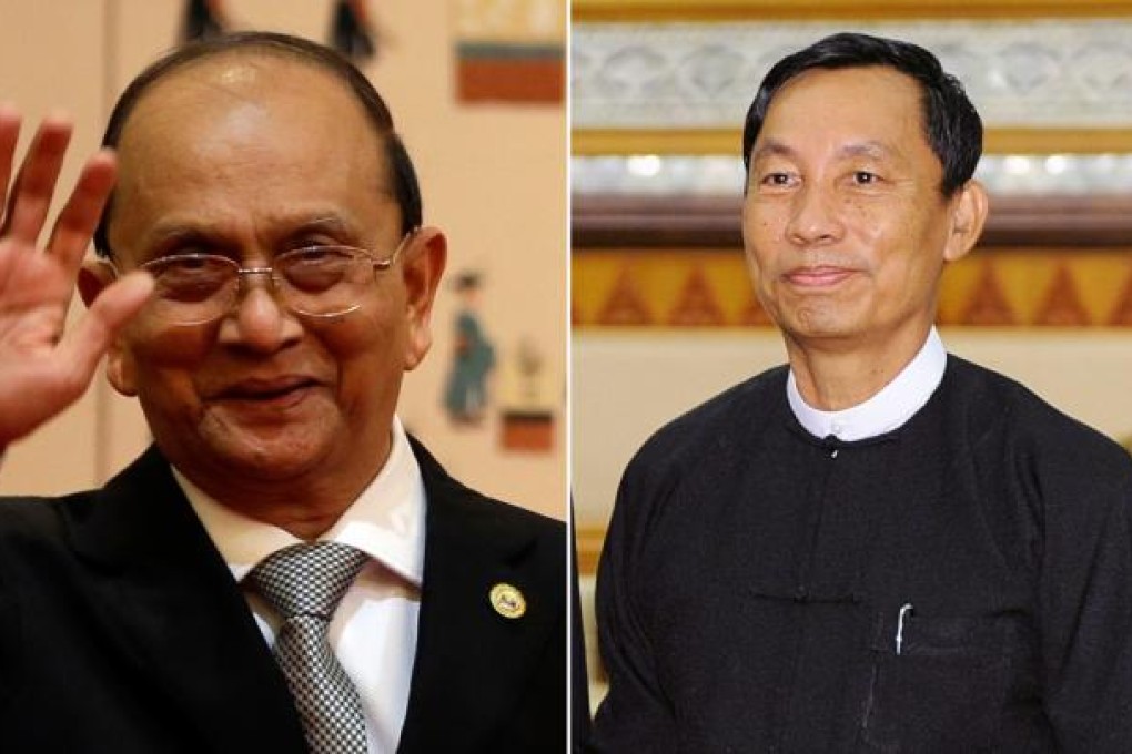 Myanmar's President Thein Sein (left) and Speaker of the House of Representatives of Myanmar Thura U Shwe Mann. Photo: Xinhua, Reuters