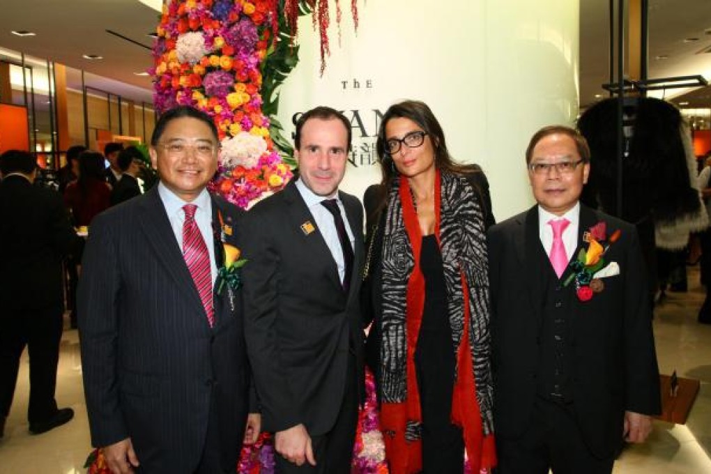 David Hong, Arnaud and Elisa Barthelemy and Joseph Leung at The Swank opening at Pacific Place