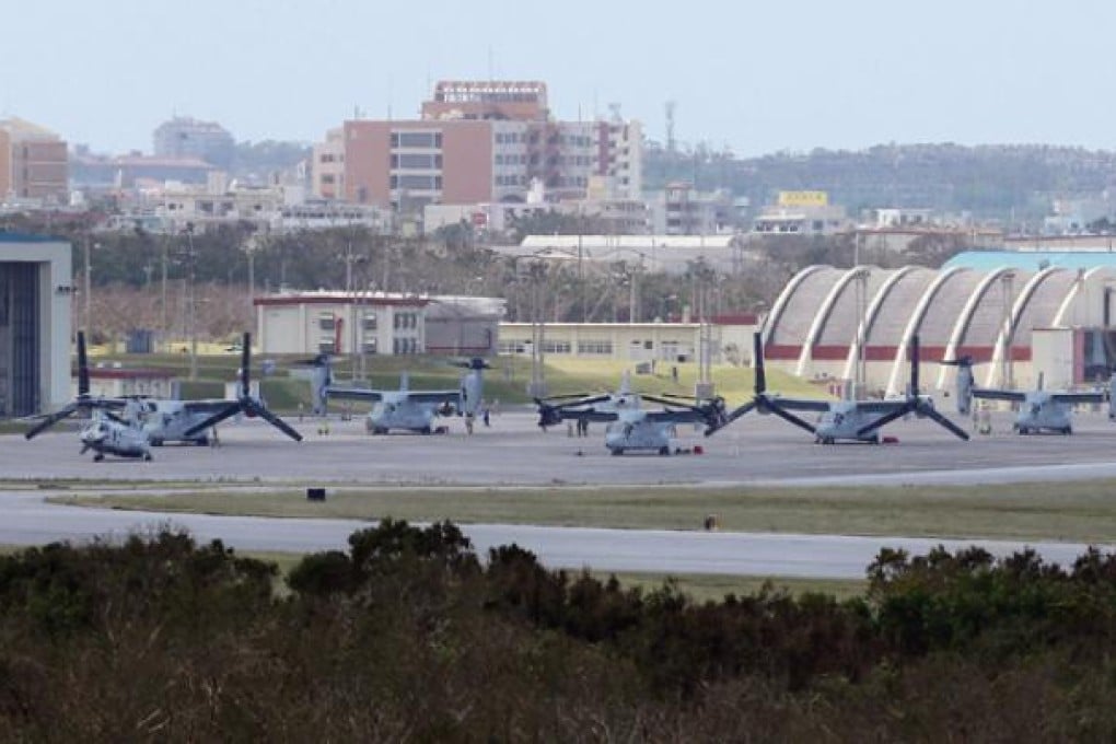 Futenma Air Station in Ginowan city, Japan's southern island of Okinawa. Photo: AFP