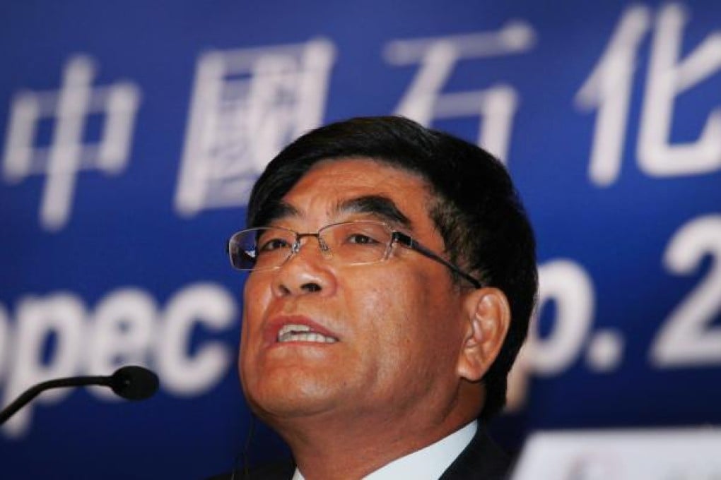 Fu Chengyu, Chairman, China Petroleum & Chemical Corporation, speaks at the Company's 2012 interim results announcement press conference at Grand Hyatt Hong Kong hotel, Wan Chai. Photo: Nora Tam