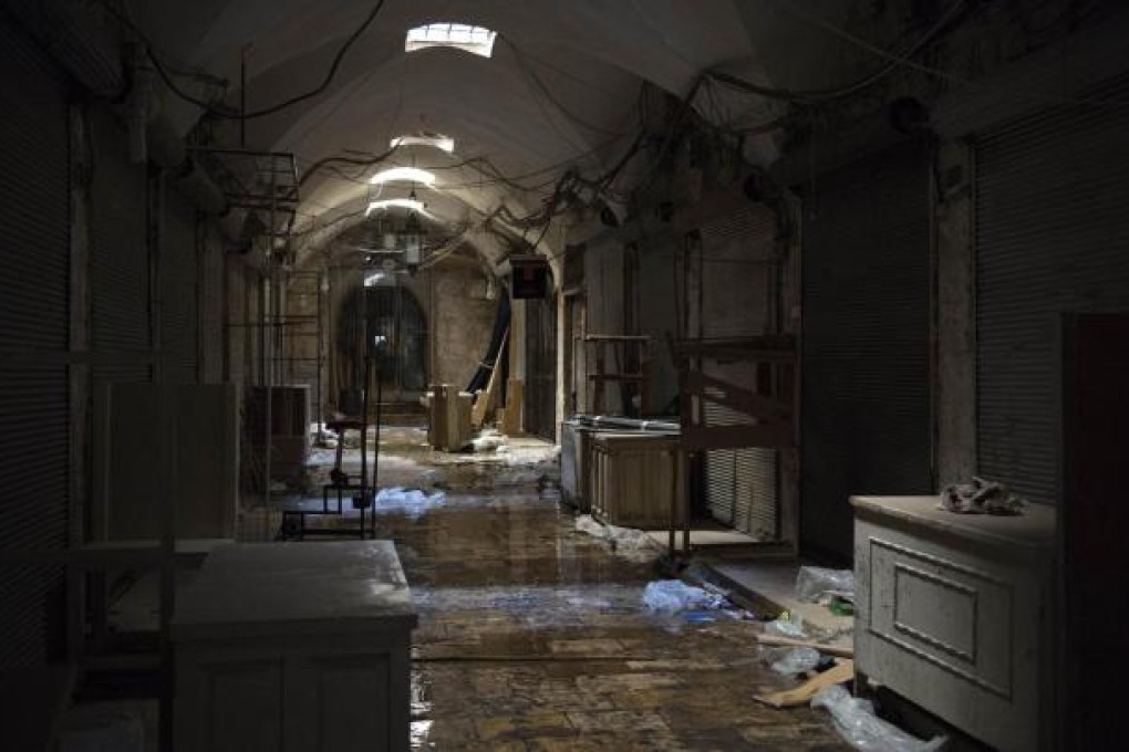 After a fire in the medieval souk of Aleppo's Old City last month, shops have remained closed. Photo: AFP