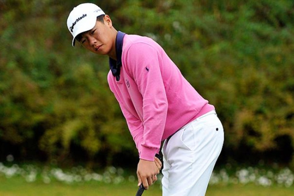 Andy Zhang practices ahead of the Korean Open in Cheonan. Photo: AFP