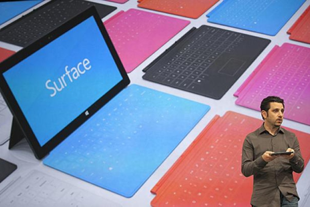 Panos Panay, general manager of the Microsoft Surface, presents the new tablet computer in June. Photo: AP