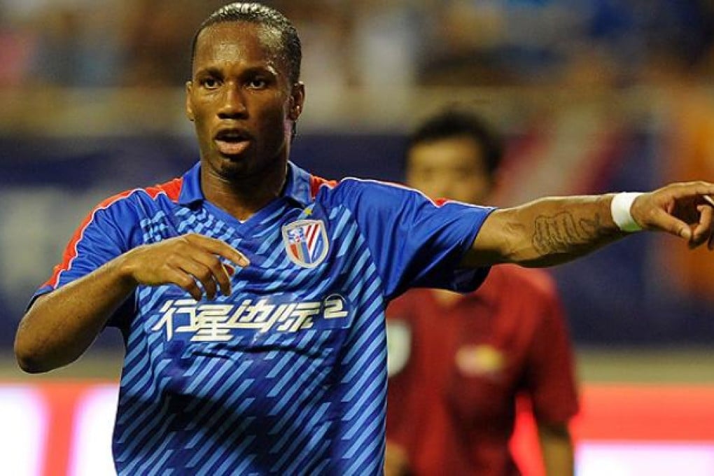 Didier Drogba playing for Shanghai Shenhua FC. Photo: AFP