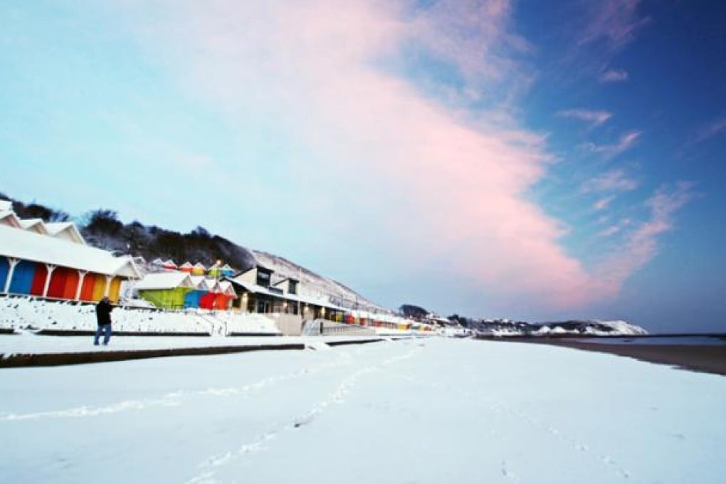 Beach huts in Scarborough.
