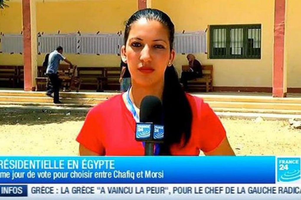 France 24 TV reporter Sonia Dridi in Egypt.