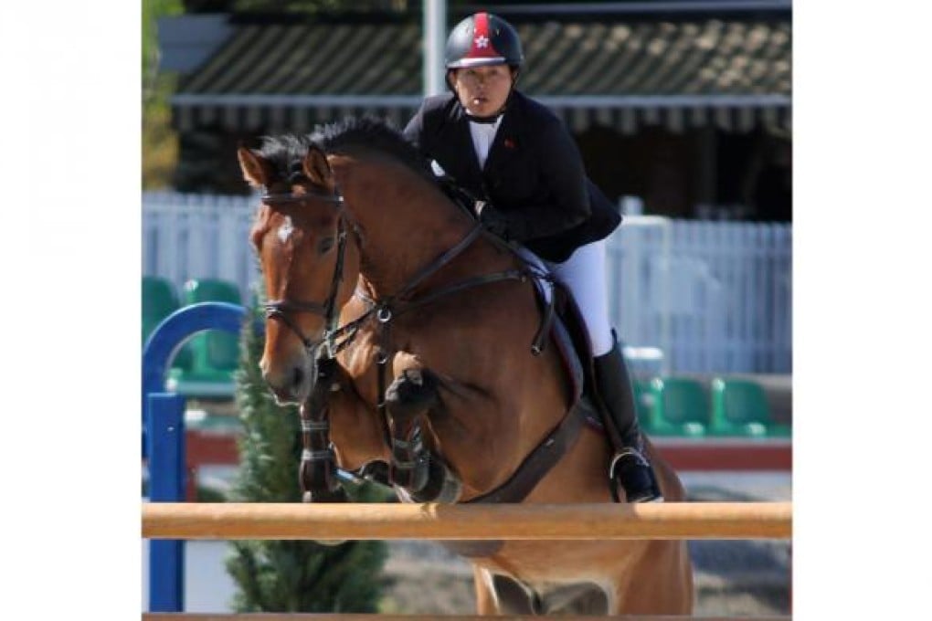 Raena Leung tries to clear a fence in practice. Photo: SCMP