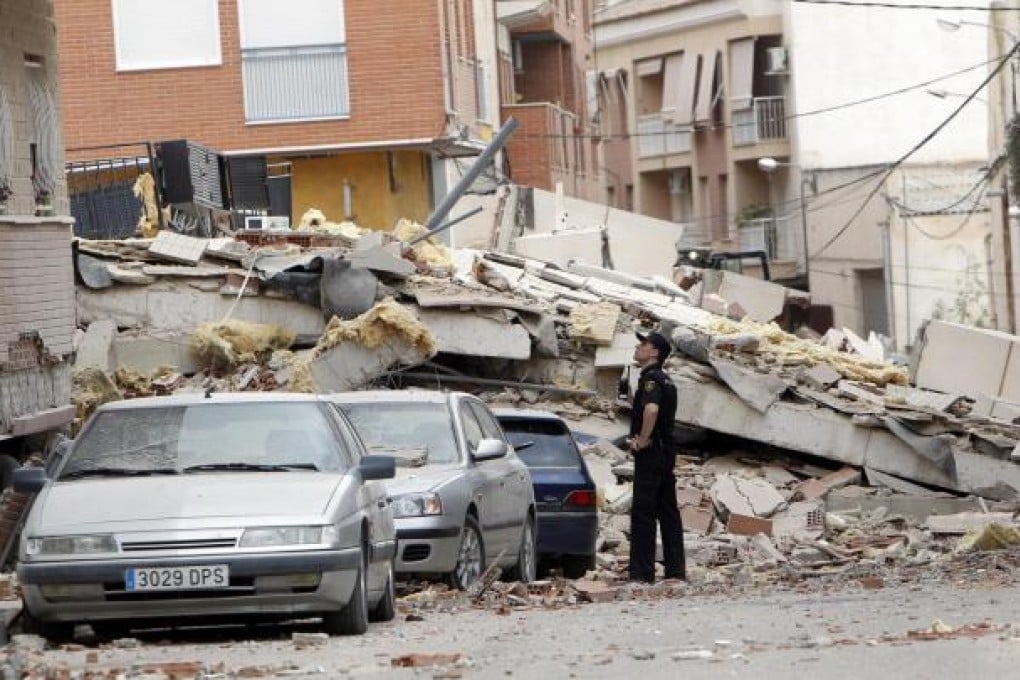 The aftermath of last year's Lorca earthquake. Photo: AP