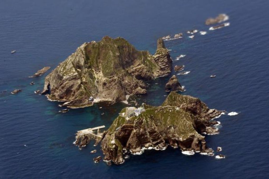 The set of disputed islets known as Dokdo in South Korea and Takeshima in Japan. Photo: AP
