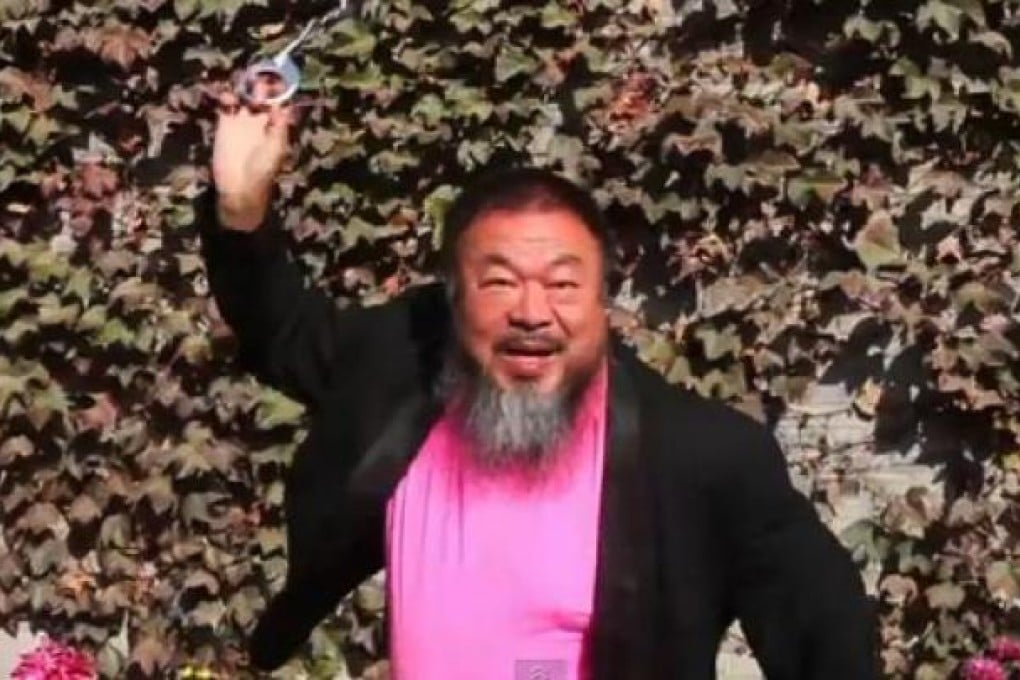 A screengrab from Ai Weiwei's YouTube video.