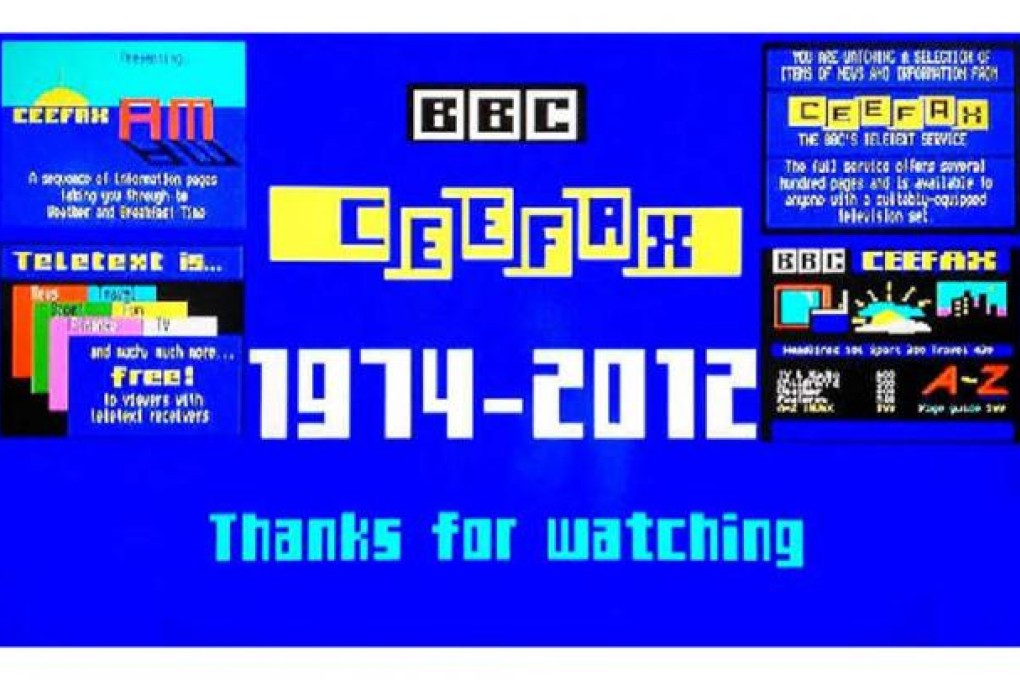 The final screen of the Ceefax service which closed on Tuesday.