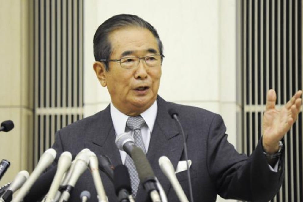 Tokyo Governor Shintaro Ishihara answers questions at an emergency press conference in Tokyo on Thursday. Photo: Xinhua