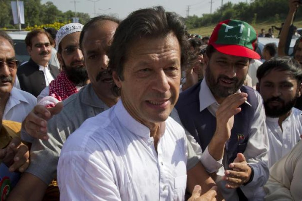 Imran Khan was headed to a party fund-raiser. Photo: Reuters