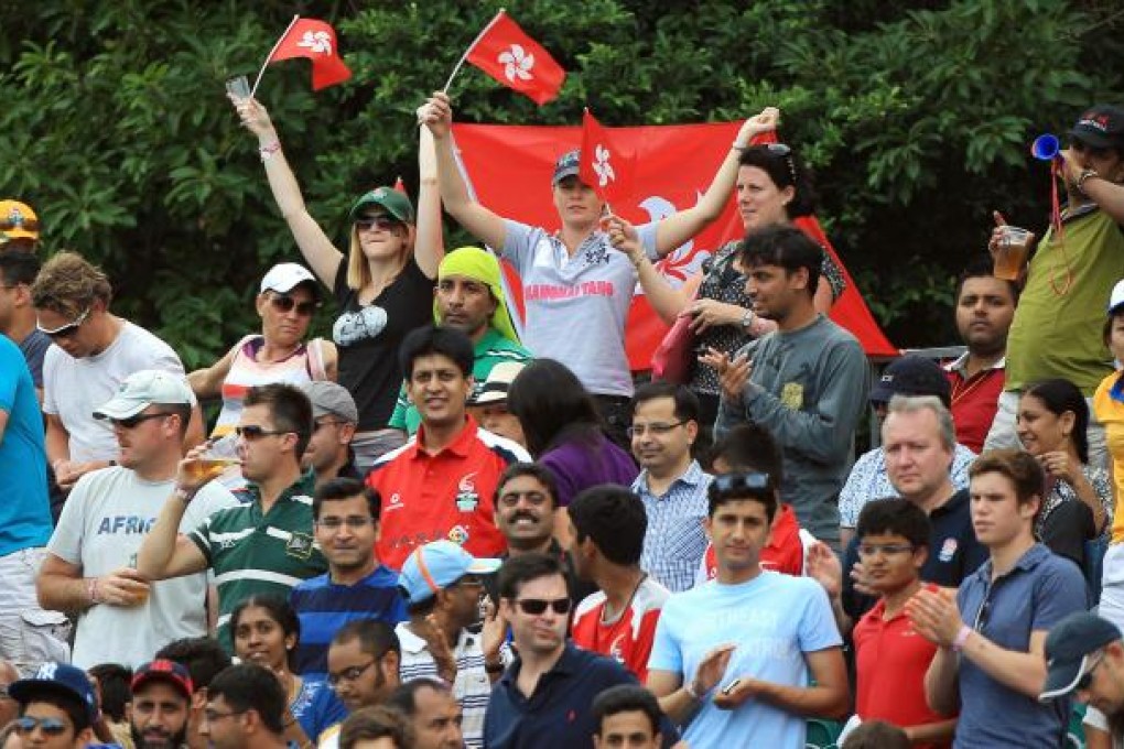 Hong Kong supporters cheer on the first day of the Sixes at Kowloon Cricket Club, but Indian fans were disappointed by their side. Photo: Jonathan Wong