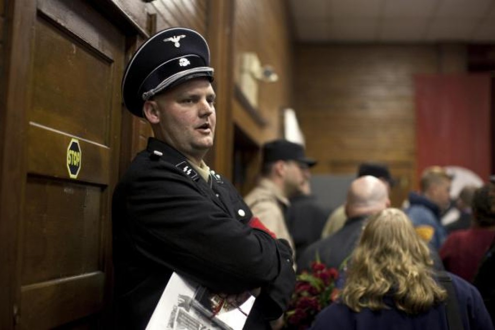 The suspect's father, Jeff Hall, a neo-Nazi, in 2011. Photo: NYT