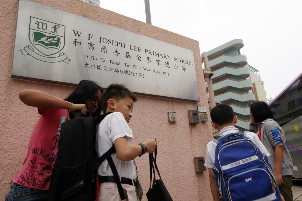 Children arrive at the school yesterday. Photo: SCMP