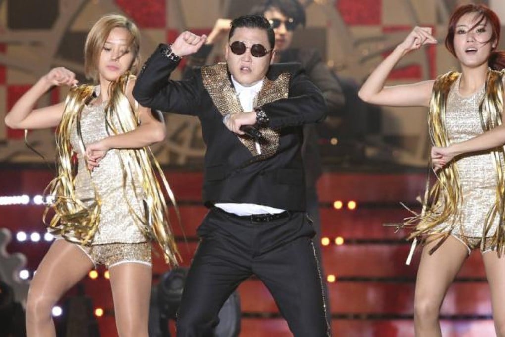 Singer Psy performs "Gangnam Style".