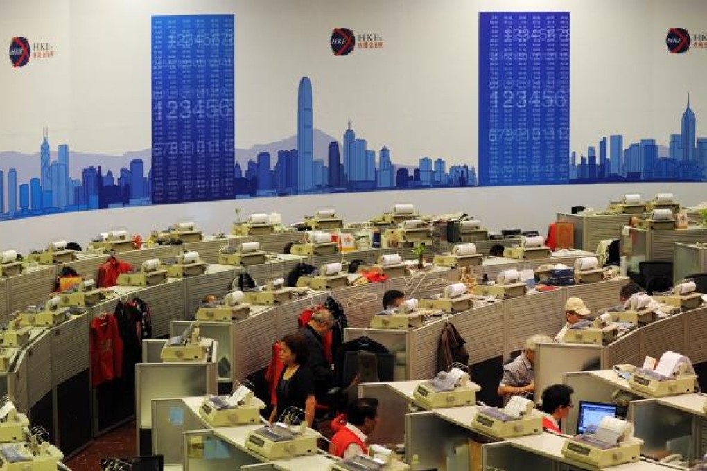 The Hang Seng Property Index fell as much as 3.71 per cent on Monday. Photo: AFP