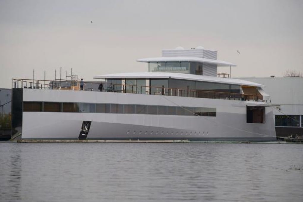 The luxury superyacht Venus at the shipyard in Aalsmeer. Photo: AFP