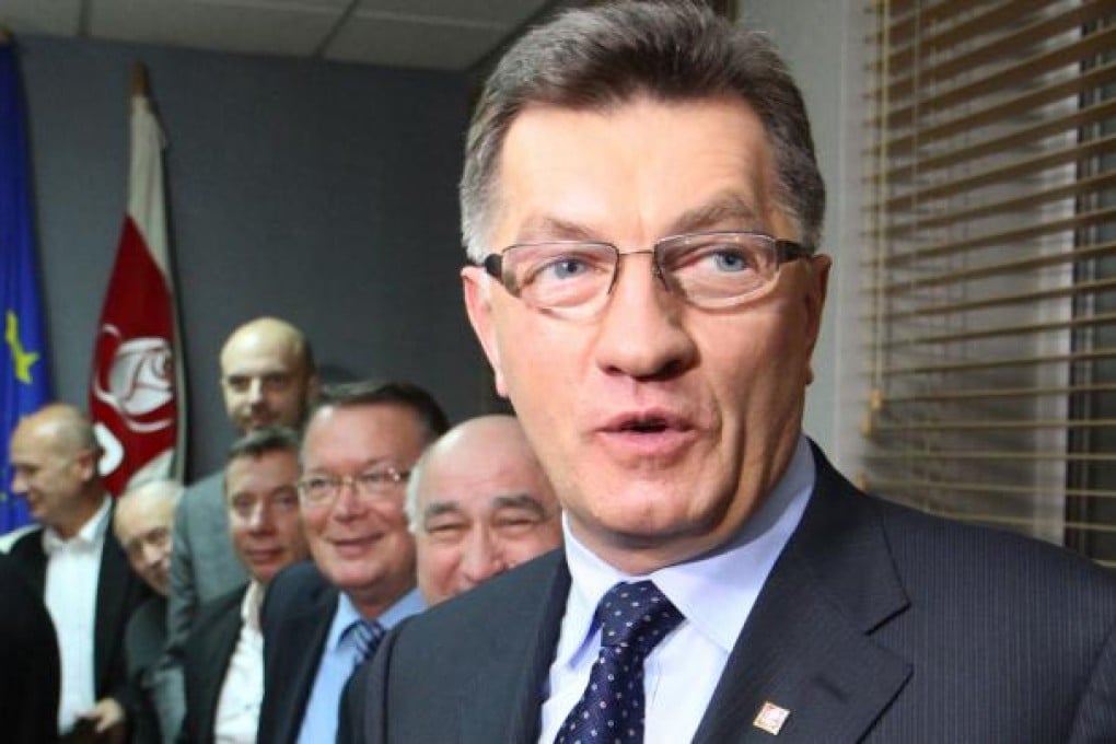 Social Democrat party leader Algirdas Butkevicius (right). Photo: AFP