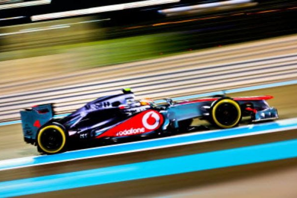 British Formula One driver Lewis Hamilton of McLaren Mercedes in action during the second practice session of the Abu Dhabi Formula One Grand Prix  in Abu Dhabi. Photo: EPA