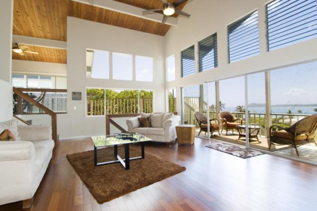 The living room of a house in upmarket Kahala.