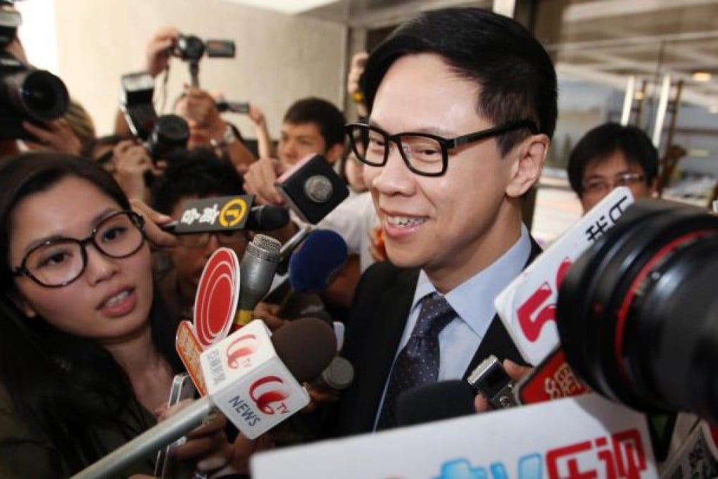 Stephen Chan outside court after the government renewed its attempt to convict him on corruption charges. Photo: Nora Tam