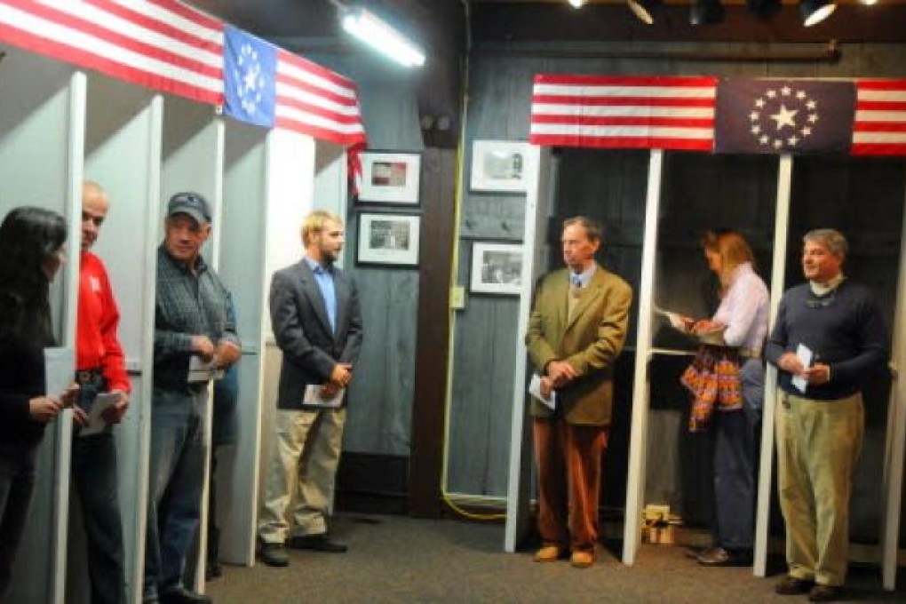 Villagers in Dixville Notch cast votes just after midnight, kicking off the US presidential elections on Tuesday. Photo: Xinhua