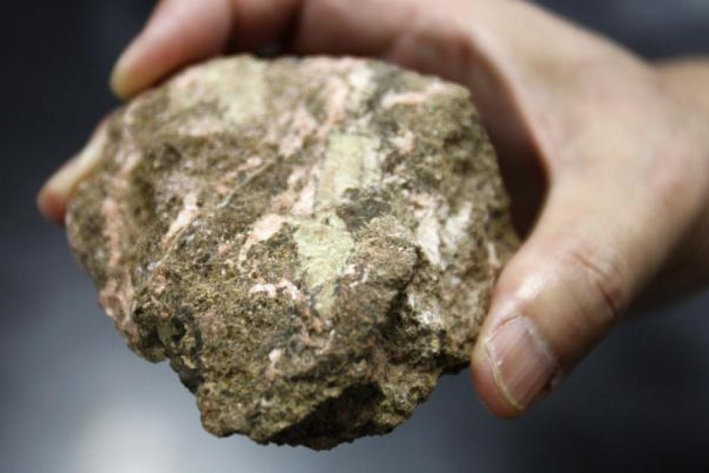 A rare-earth mineral is shown in Tokyo. The Pentagon and Toyota are trying to end China's domination of rare-earth exports. Photo: Reuters