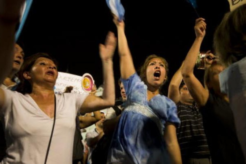 Protesters demonstrate during a march against Argentina's President Cristina Fernandez in Buenos Aires. Photo: AP