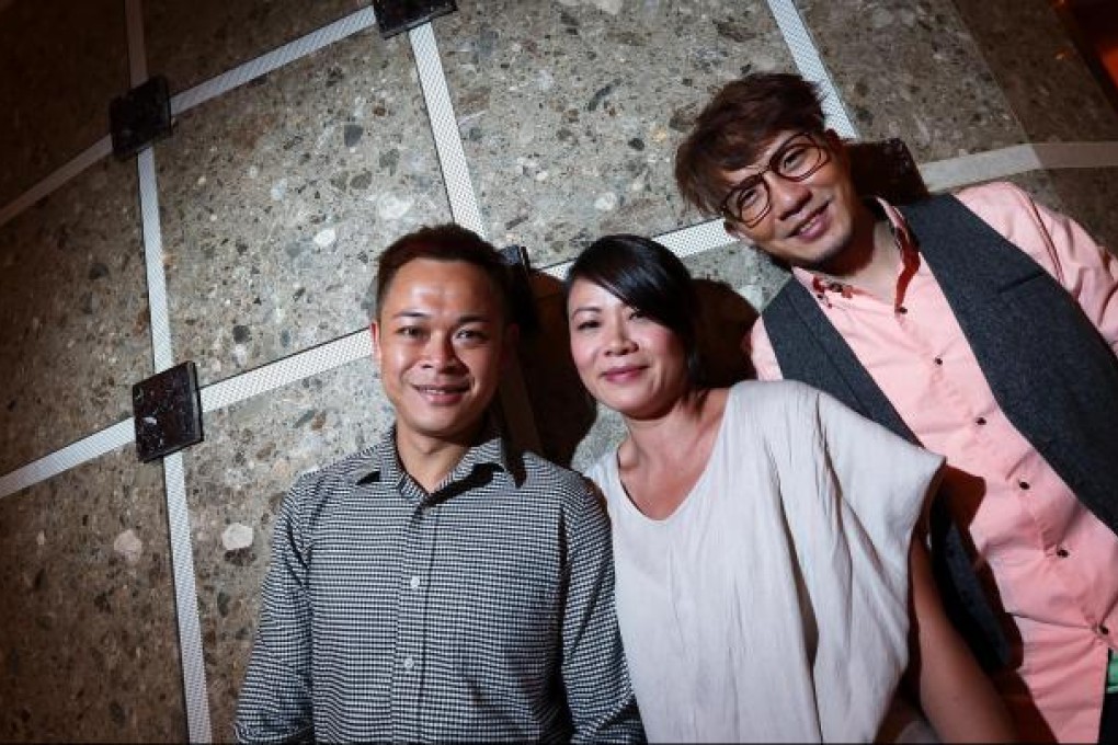 The founders of Windmill Grass Theatre: Joey Leung, Shaw Mei-kwan and Edmond Tong. Photo: David Wong