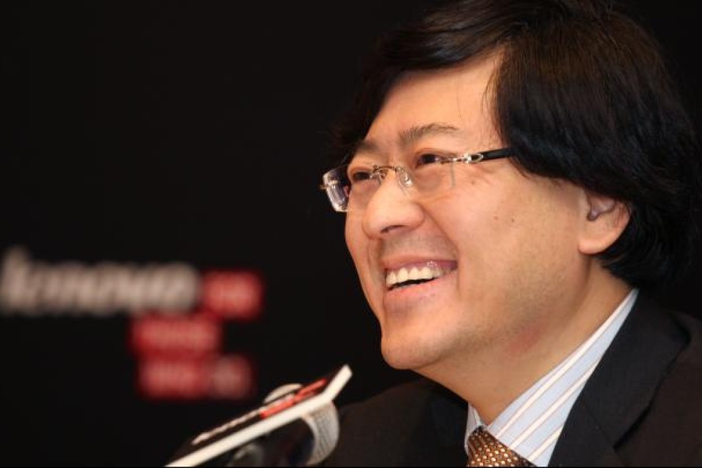 Yang Yuanqing, chairman and chief executive officer of Lenovo Group, speaks at Lenovo Group's annual results announcement meeting in Hong Kong on May 23, 2012. Photo: SCMP