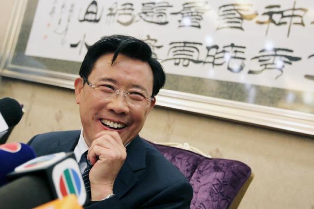 Liang Wengen, the mainland's richest man and chairman of the Sany Group, gives an interview on the sidelines of the national congress. He called for more participation of private entrepreneurs like him at future party congresses. Photo: Simon Song