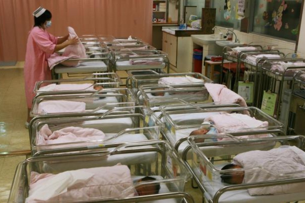 Nurses take care of babies in the post-natal ward at Baptist Hospital in Hong Kong on January 26,  2007. Photo: SCMP