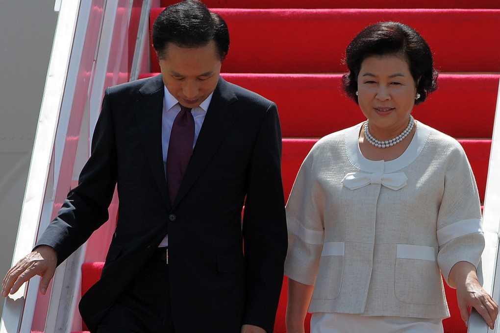 South Korean President Lee Myung-bak and first lady Kim Yoon-ok. Photo: AFP