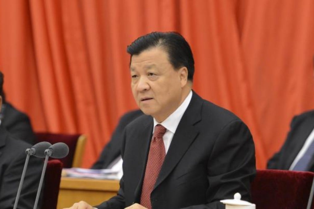 Liu Yunshan, head of the Publicity Department of the Communist Party of China Central Committee, delivers a speech at a ceremony in Beijing on Oct. 26, 2012. Photo: Xinhua