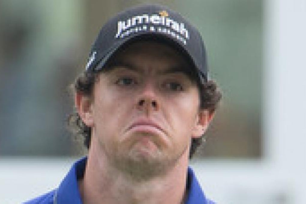 Rory McIlroy's face tells the story at Fanling this morning. Photo Richard Castka