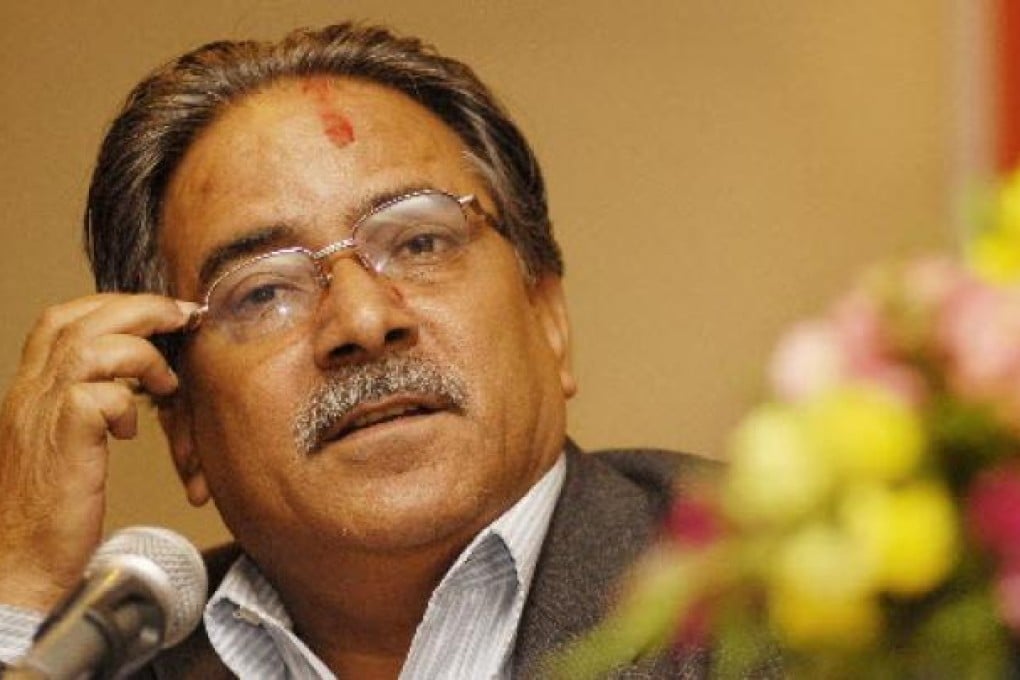 Maoist chairman Pushpa Kamal Dahal was slapped by  25-year-old Padam Kunwar on Friday. Photo: AFP