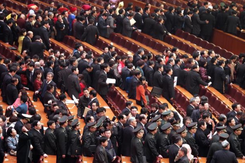 The National People's Congress meets in March. Hu Jintao's work report said fewer officials should be members. Photo: Simon Song