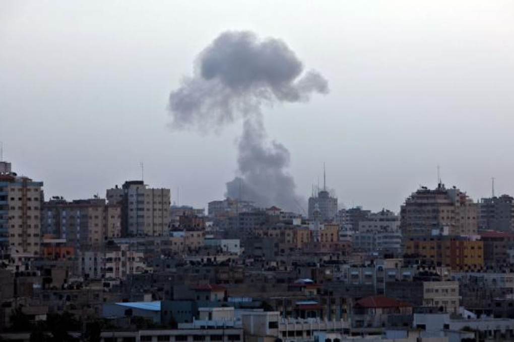 Smoke rises after an Israeli airstrike in Gaza City. Photo: Xinhua