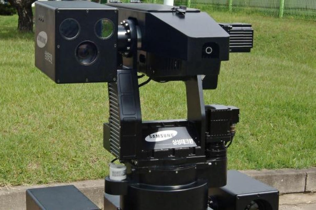 A weapons-grade sentry robot from South Korea. Photo: AFP