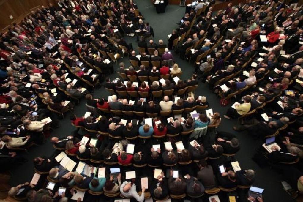 The Church of England General Synod meeting in London in which the appointment of women as bishops was narrowly rejected. Photo: AFP