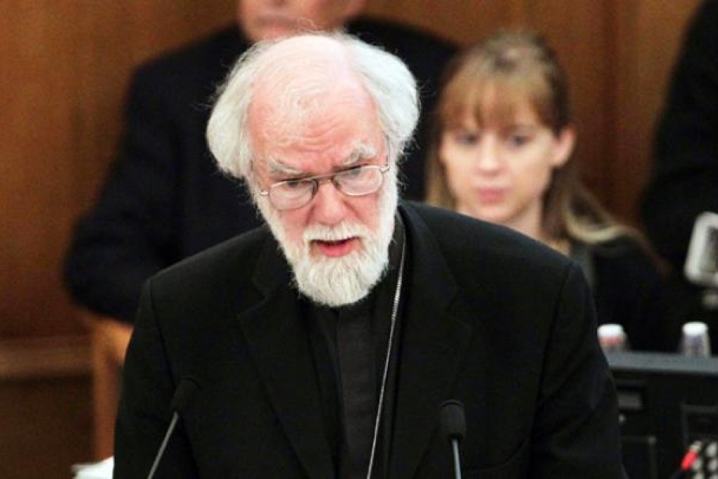 Outgoing Archbishop of Canterbury Rowan Williams speaks during a meeting of the Church of England General Synod on Wednesday. Photo: AFP