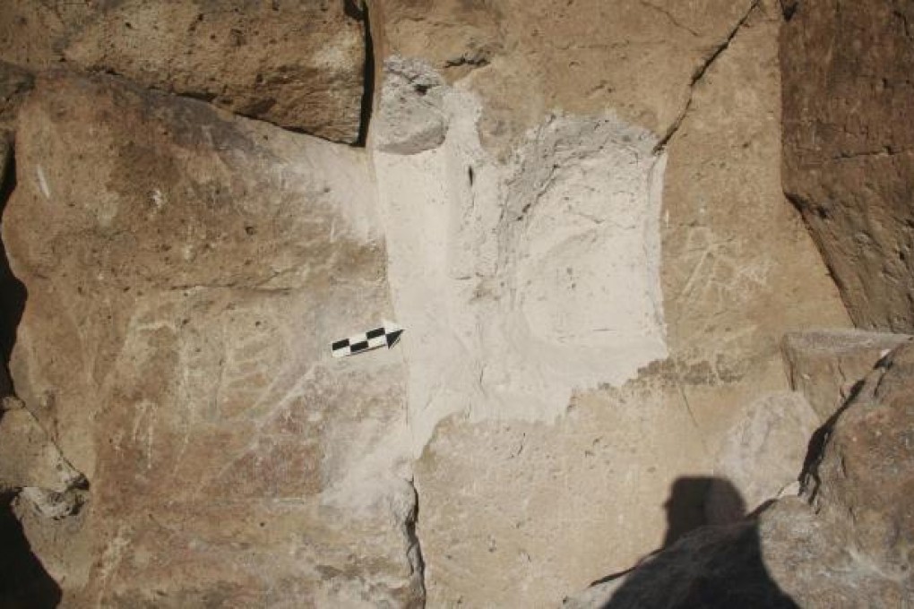 One of the damaged Paiute Indian engravings located north of Bishop. Photo: Reuters