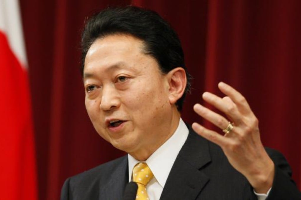 Former Japanese prime minister Yukio Hatoyama