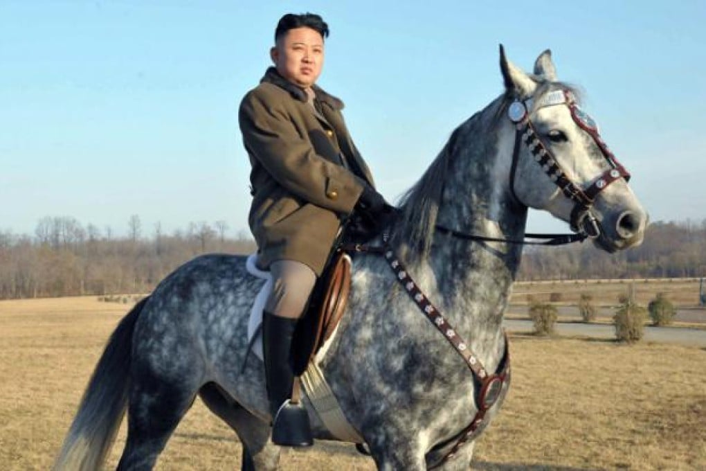 North Korean leader Kim Jong Un inspects the training ground of a horse riding company under the Korean People's Army Unit 534 in North Korea. Photo: AFP/KCNA via KNS