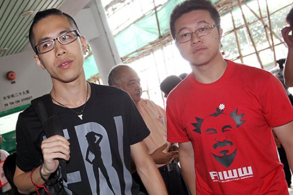 Activists Chow Nok-hang (left) and Wong Hin-wai. Photo: David Wong